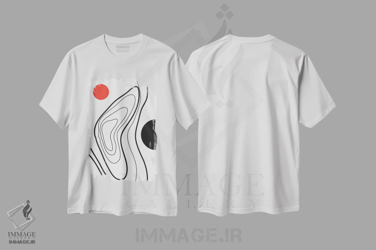 تیشرت سفید طرح دار جهان من، تزئینی اثر کوبیستیکا | فروشگاه ایماژ
