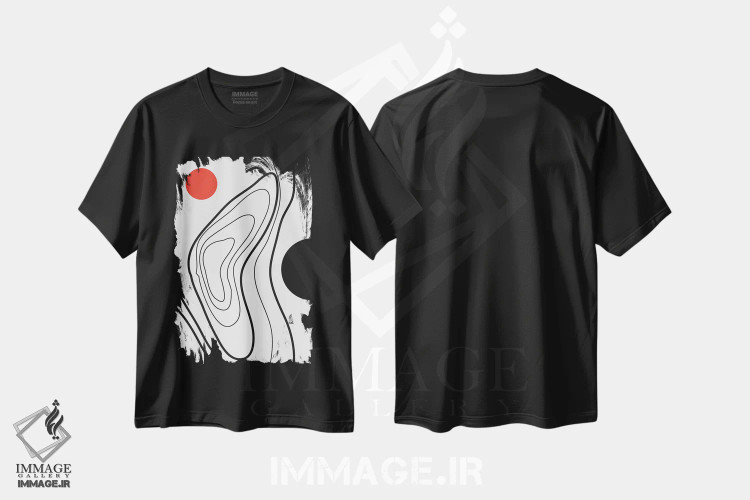 تیشرت مشکی طرح دار جهان من، تزئینی اثر کوبیستیکا | immage.ir