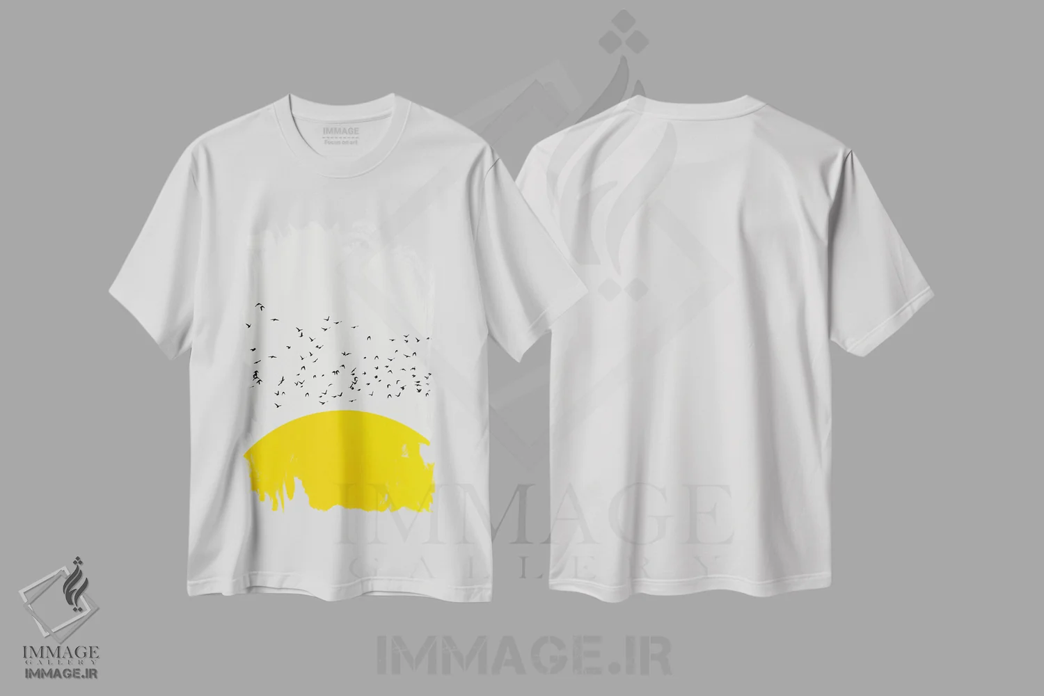 تیشرت سفید طرح دار هزار پرنده، تزئینی اثر کوبیستیکا | immage.ir
