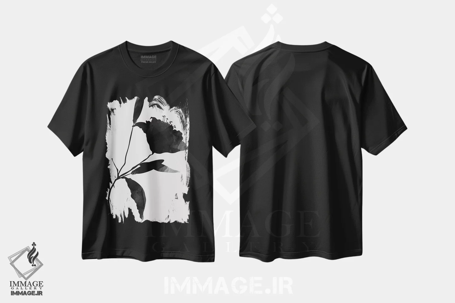 تیشرت مشکی طرح دار نرو، تزئینی اثر کوبیستیکا | immage.ir