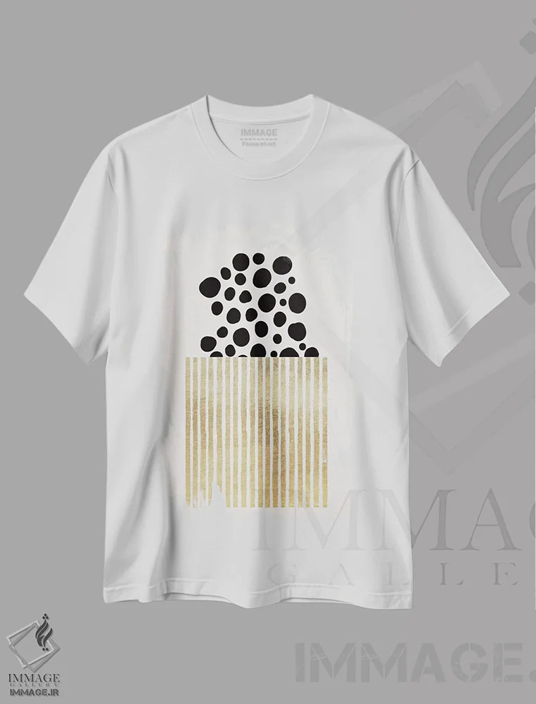 تیشرت سفید طرح دار پاپ کورن، تزئینی اثر کوبیستیکا | immage.ir