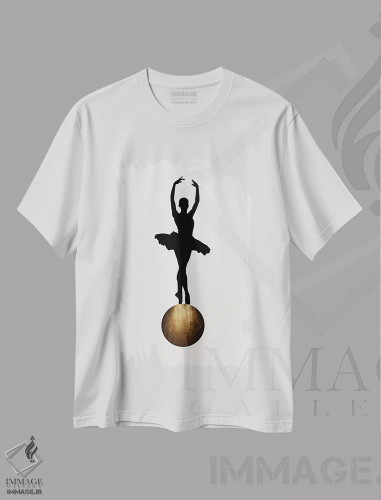 تیشرت سفید طرح دار پریما بالرینا، تزئینی اثر کوبیستیکا | فروشگاه ایماژ