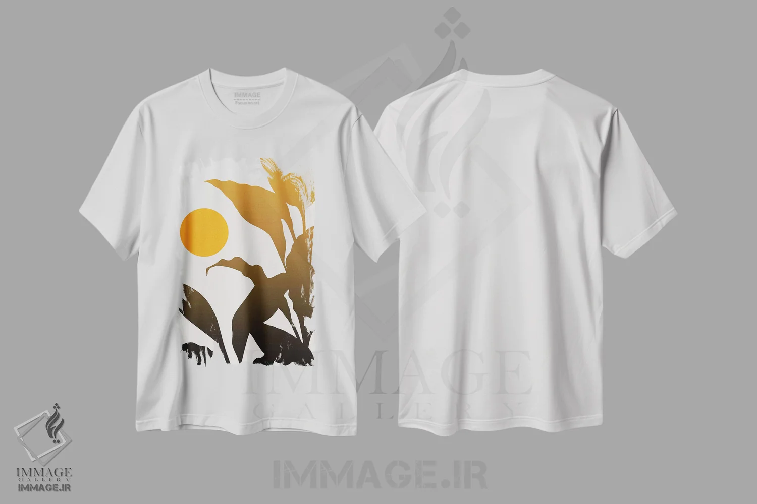 تیشرت سفید طرح دار طلوع گرمسیری، تزئینی اثر کوبیستیکا | فروشگاه ایماژ