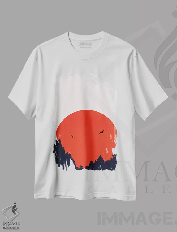 تیشرت سفید طرح دار دو پرنده، تزئینی اثر کوبیستیکا | فروشگاه ایماژ
