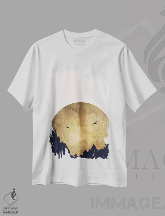 تیشرت سفید طرح دار دو پرنده، تزئینی اثر کوبیستیکا | immage.ir