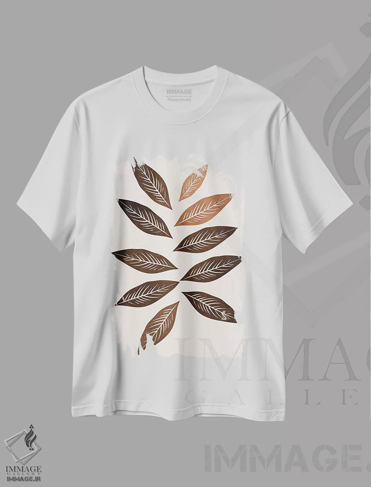 تیشرت سفید طرح دار دسته گل پاییزی، تزئینی اثر کوبیستیکا | immage.ir