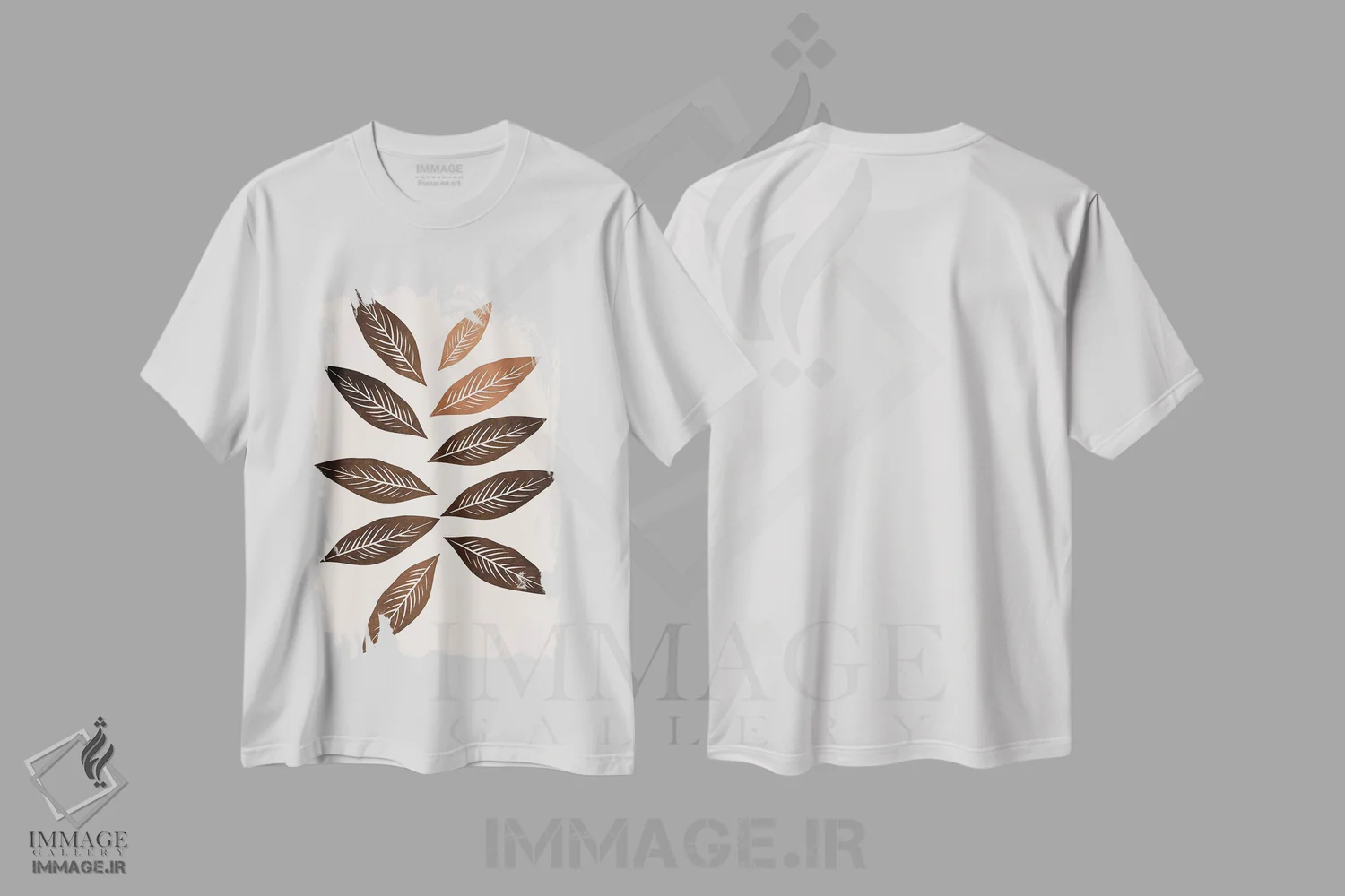 تیشرت سفید طرح دار دسته گل پاییزی، تزئینی اثر کوبیستیکا | immage.ir