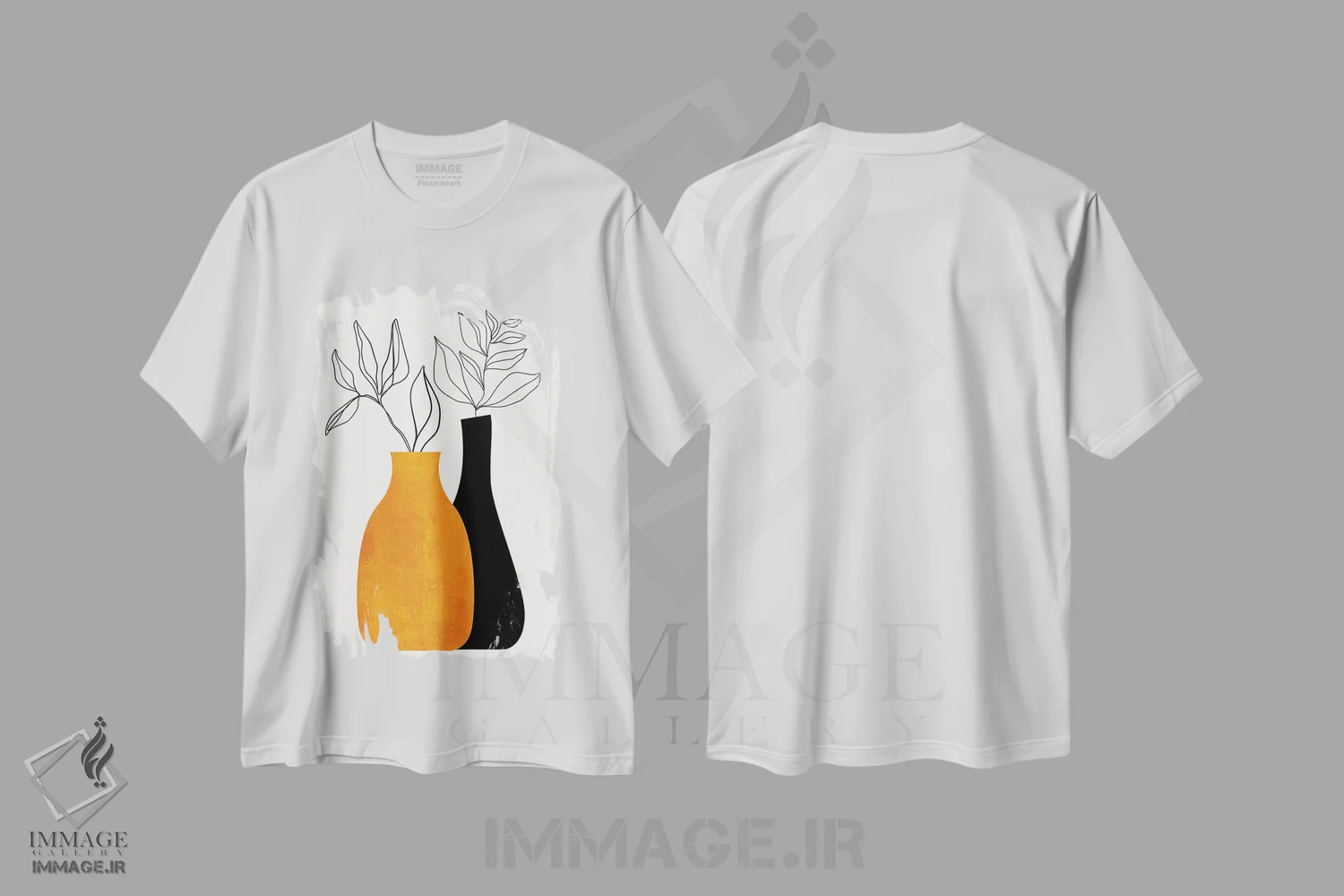 تیشرت سفید طرح دار گونه به گونه، تزئینی اثر کوبیستیکا | immage.ir