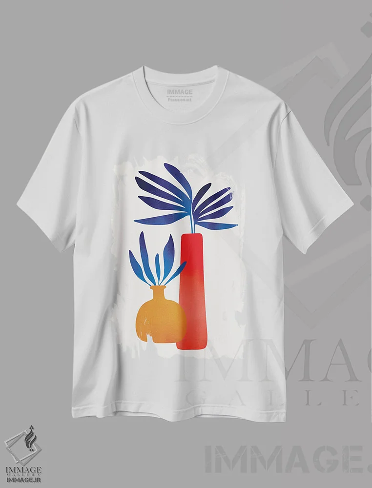تیشرت سفید طرح دار گیاهان افسانه ای II، تزئینی اثر کوبیستیکا | immage.ir