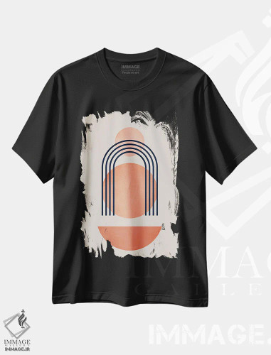 تیشرت مشکی طرح دار ژئومتریکا شماره VII اثر کوبیستیکا | فروشگاه ایماژ