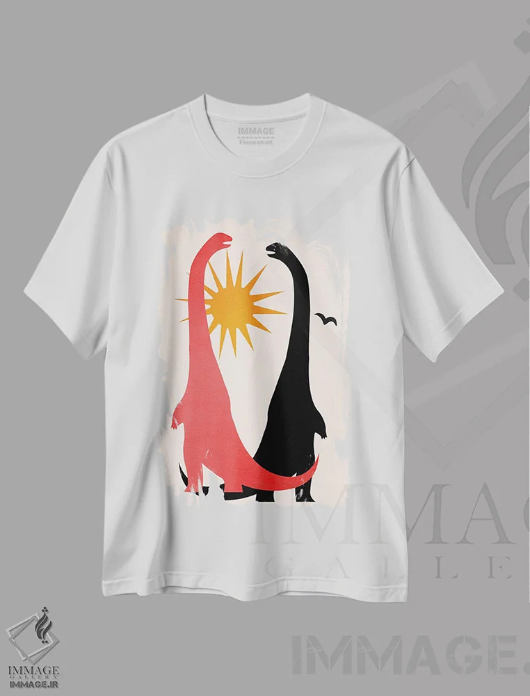 تیشرت سفید طرح دار روزهای خوب گذشته، هنر دیجیتال اثر کوبیستیکا | فروشگاه ایماژ