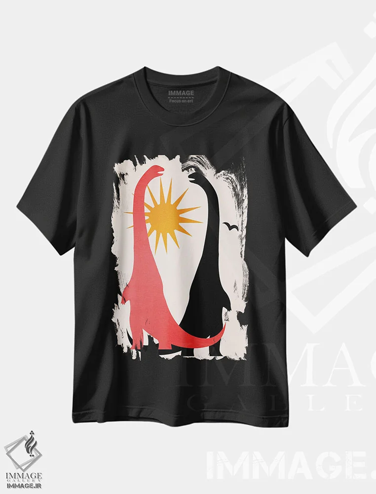 تیشرت مشکی طرح دار روزهای خوب گذشته، هنر دیجیتال اثر کوبیستیکا | immage.ir