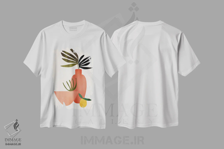 تیشرت سفید طرح دار لیمو آبدار، تزئینی اثر کوبیستیکا | immage.ir