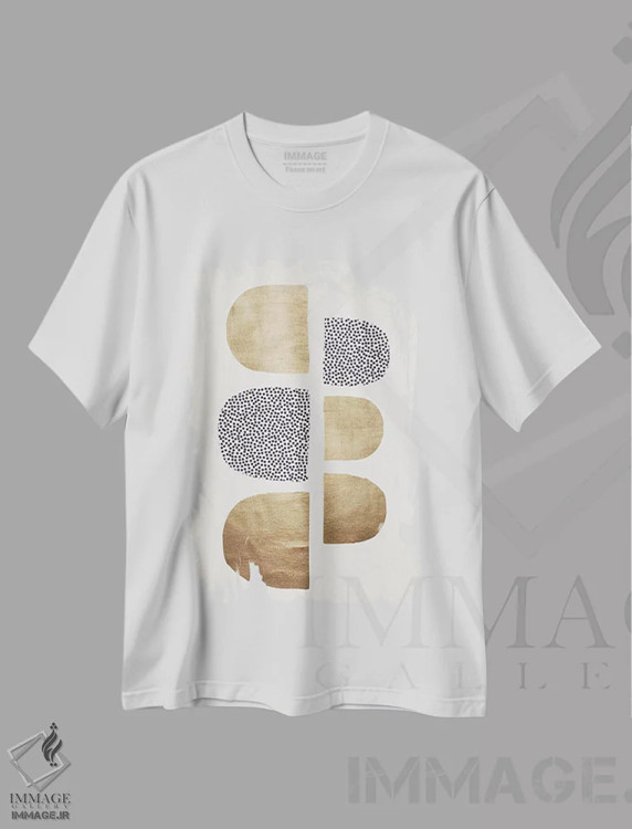 تیشرت سفید طرح دار انتزاع هندسی اثر کوبیستیکا | immage.ir
