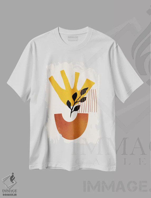 تیشرت سفید طرح دار اواسط قرن X اثر کوبیستیکا | فروشگاه ایماژ
