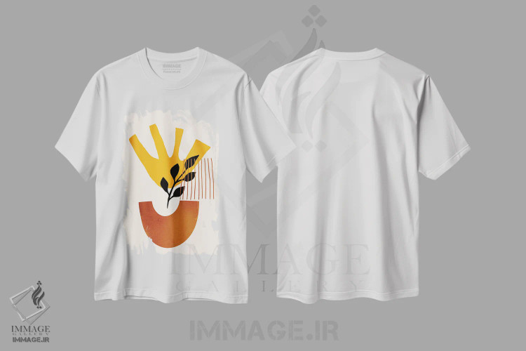 تیشرت سفید طرح دار اواسط قرن X اثر کوبیستیکا | فروشگاه ایماژ