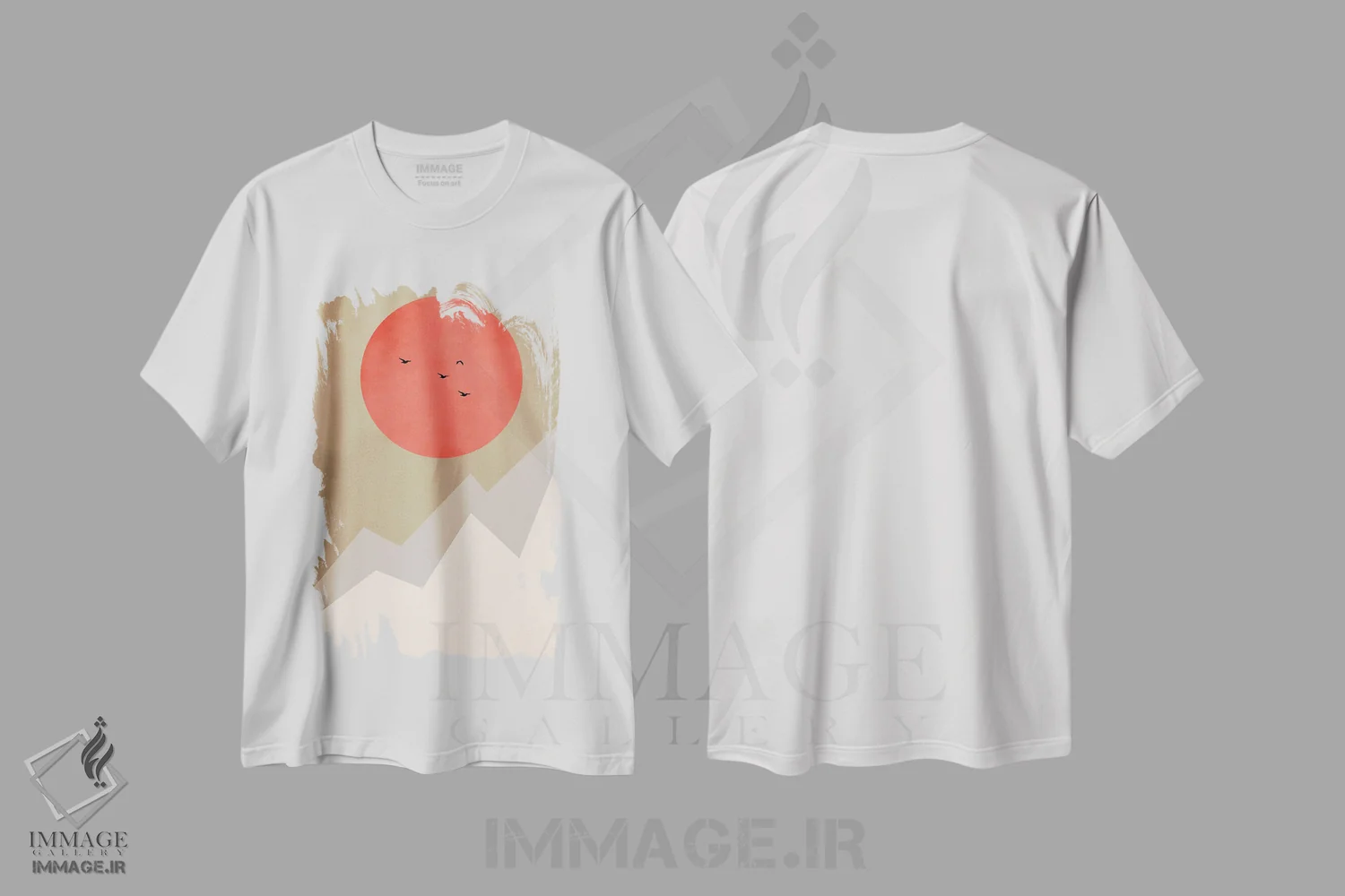 تیشرت سفید طرح دار مون بلان، آبستره اثر کوبیستیکا | immage.ir