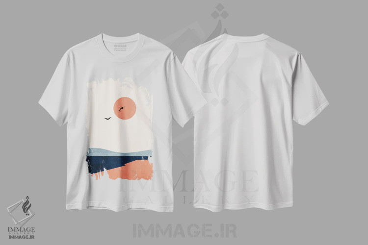 تیشرت سفید طرح دار یکی بود یکی نبود، آبستره اثر کوبیستیکا | immage.ir