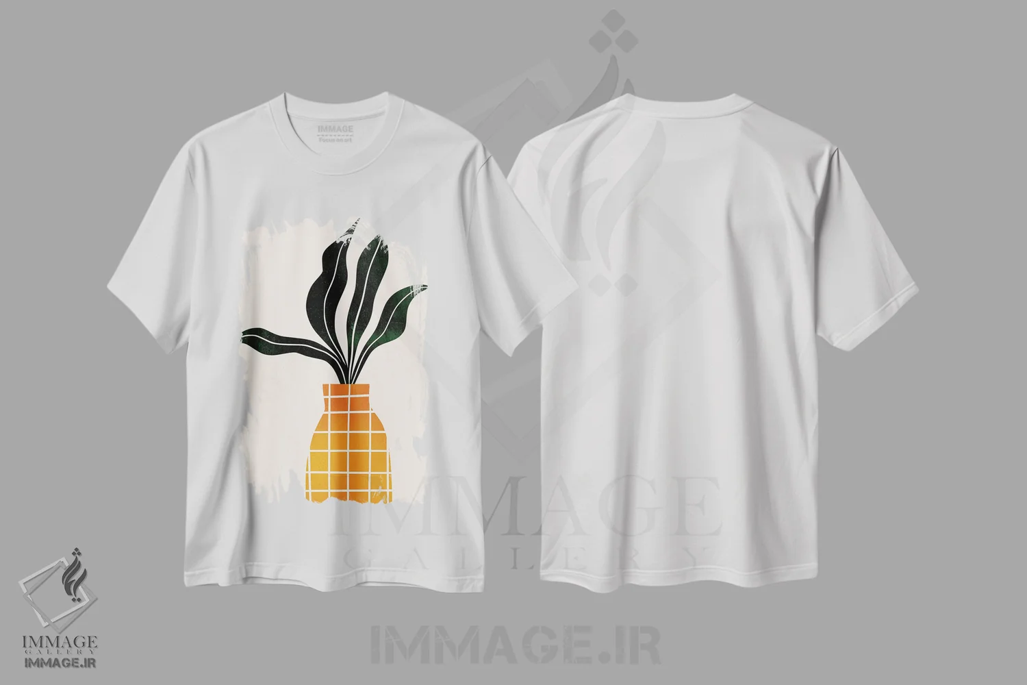 تیشرت سفید طرح دار پیتر، گیاه، تزئینی اثر کوبیستیکا | immage.ir