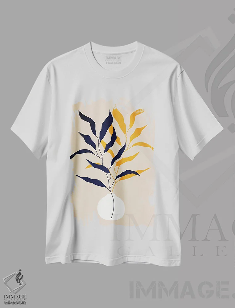 تیشرت سفید طرح دار پاکی، تزئینی اثر کوبیستیکا | فروشگاه ایماژ