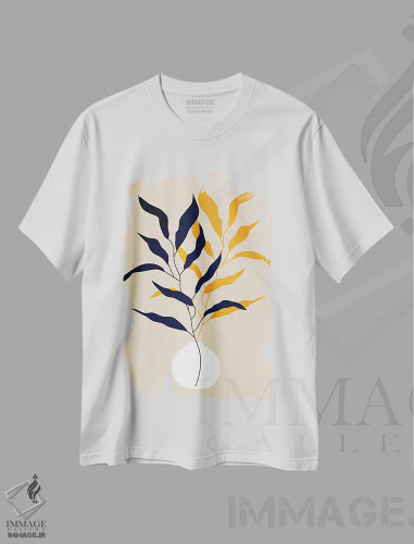 تیشرت سفید طرح دار پاکی، تزئینی اثر کوبیستیکا | فروشگاه ایماژ