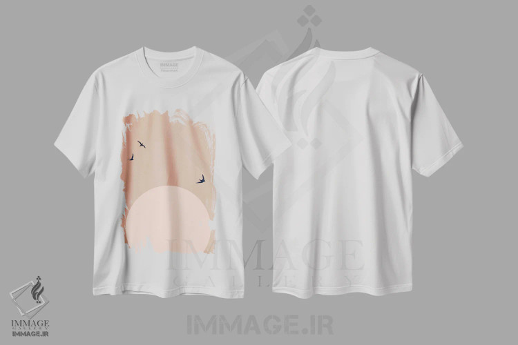 تیشرت سفید طرح دار زیبایی زندگی، تزئینی اثر کوبیستیکا | فروشگاه ایماژ