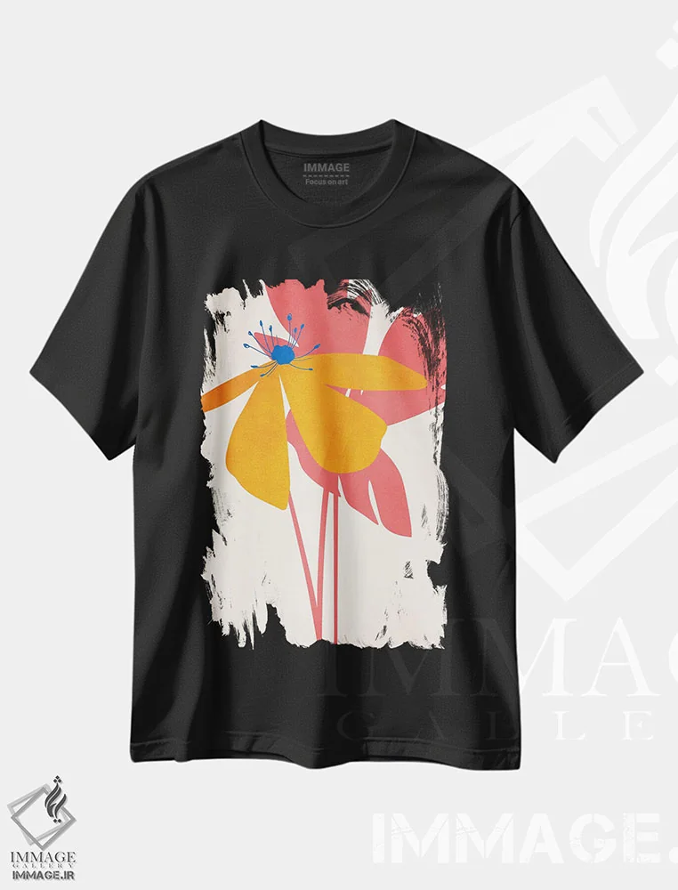 تیشرت مشکی طرح دار به یاد تو Y، تزئینی اثر کوبیستیکا | فروشگاه ایماژ