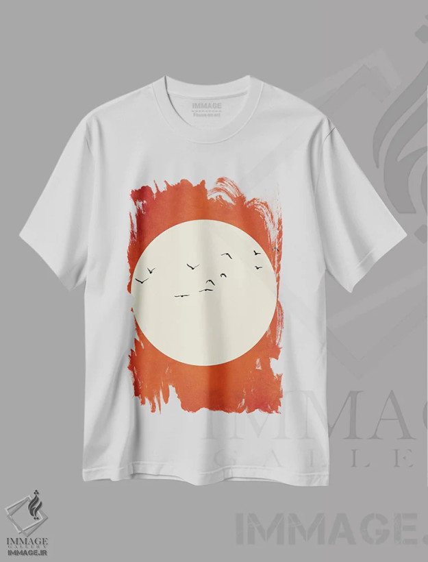 تیشرت سفید طرح دار احساسات گرم، تزئینی اثر کوبیستیکا | فروشگاه ایماژ