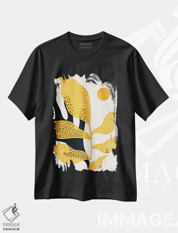 تیشرت مشکی طرح دار باغ ون گوگ، تزئینی اثر کوبیستیکا | فروشگاه ایماژ