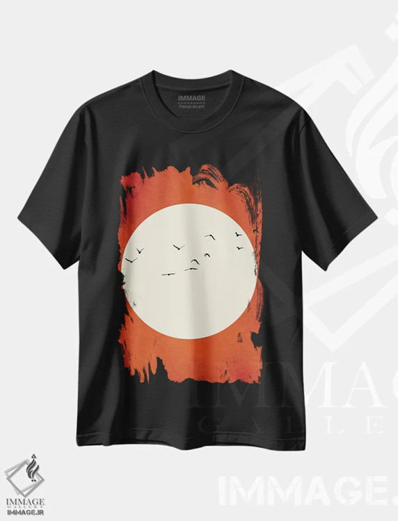 تیشرت مشکی طرح دار احساسات گرم، تزئینی اثر کوبیستیکا | immage.ir