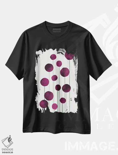 تیشرت مشکی طرح دار گل های آبی شماره II، آبستره اثر کوبیستیکا | فروشگاه ایماژ