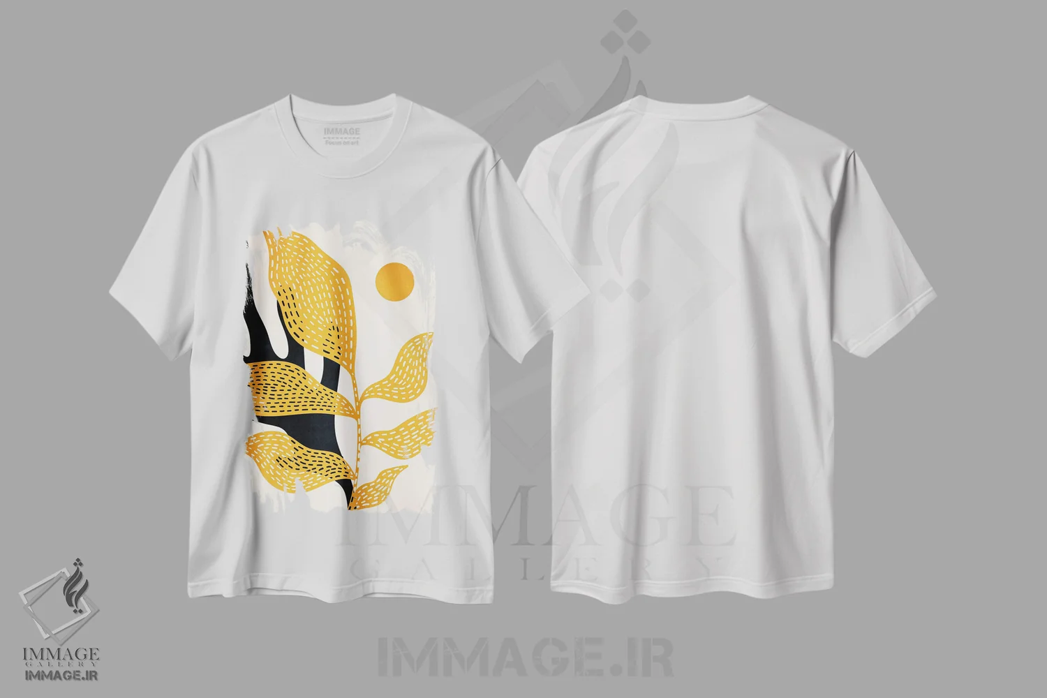 تیشرت سفید طرح دار باغ ون گوگ، تزئینی اثر کوبیستیکا | immage.ir