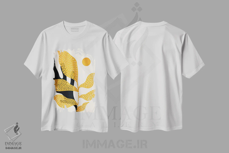 تیشرت سفید طرح دار باغ ون گوگ، تزئینی اثر کوبیستیکا | immage.ir