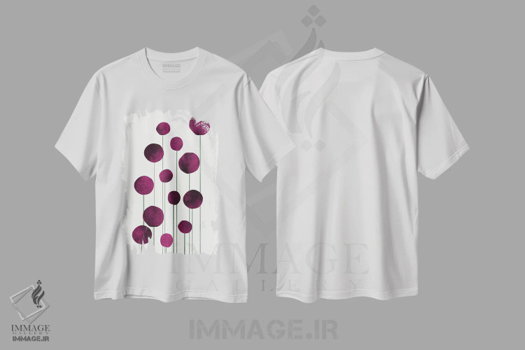 تیشرت سفید طرح دار گل های آبی شماره II، آبستره اثر کوبیستیکا | immage.ir