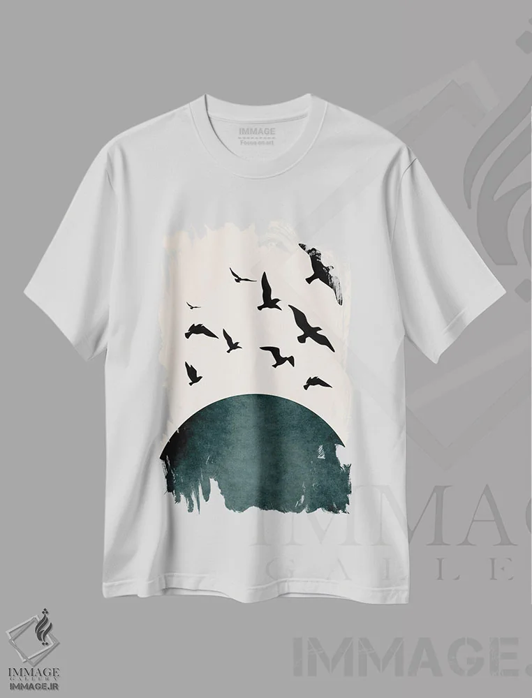 تیشرت سفید طرح دار بال هایی برای پرواز Y، تزئینی اثر کوبیستیکا | immage.ir