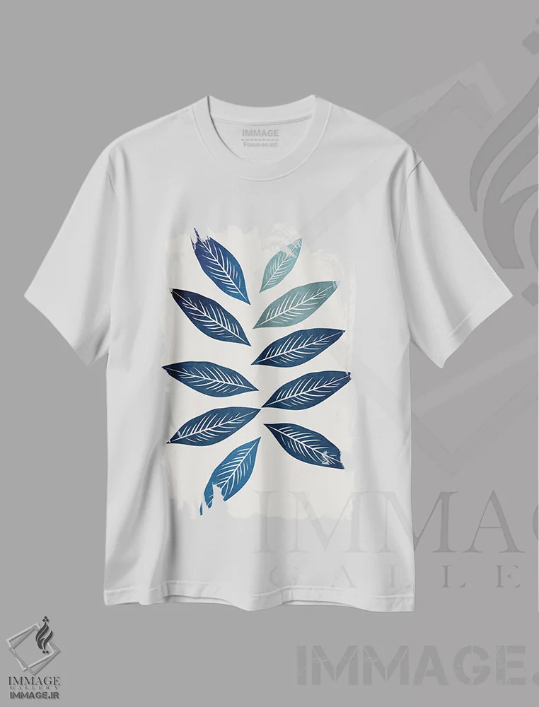 تیشرت سفید طرح دار دسته گل زمستانی، تزئینی اثر کوبیستیکا | immage.ir