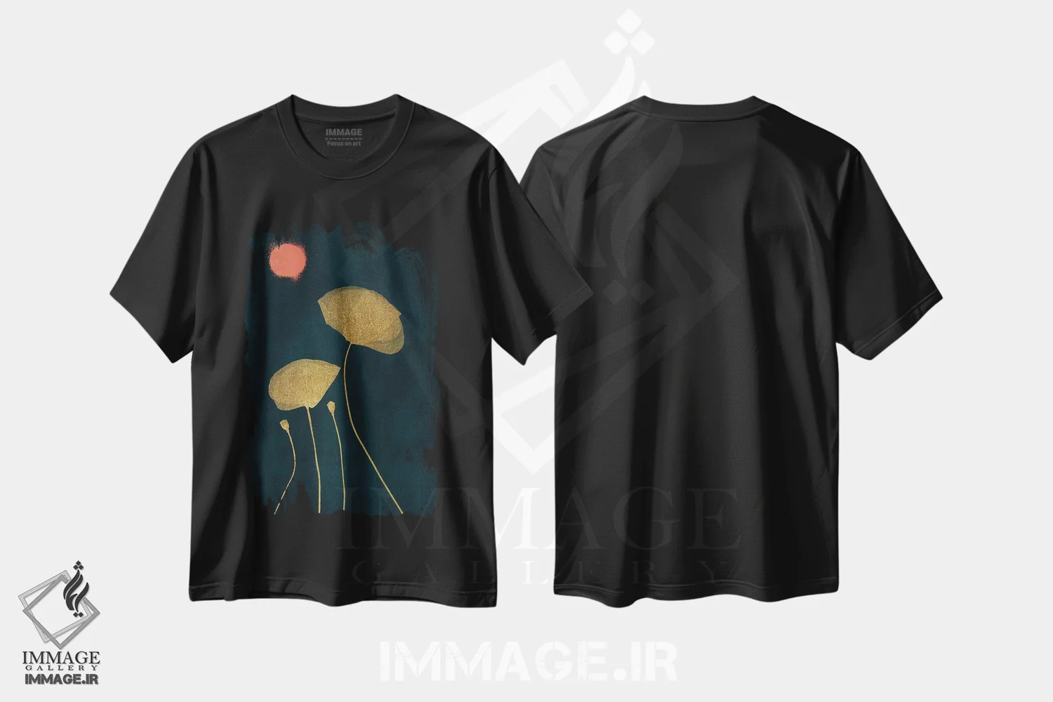 تیشرت مشکی طرح دار عاشقان نیمه شب، تزئینی اثر کوبیستیکا | فروشگاه ایماژ