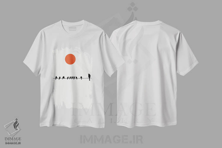 تیشرت سفید طرح دار بنشین و صبر کن، تزئینی اثر کوبیستیکا | فروشگاه ایماژ