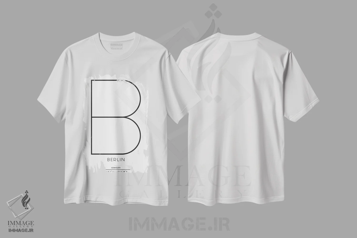 تیشرت سفید طرح دار برلین، هنر دیجیتال اثر کوبیستیکا | فروشگاه ایماژ