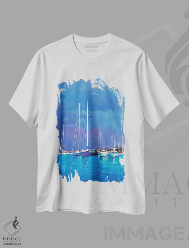 تیشرت سفید طرح دار تابستان ربوده شده، اودسا، دکور معاصر اثر اندریی کووالیک | فروشگاه ایماژ