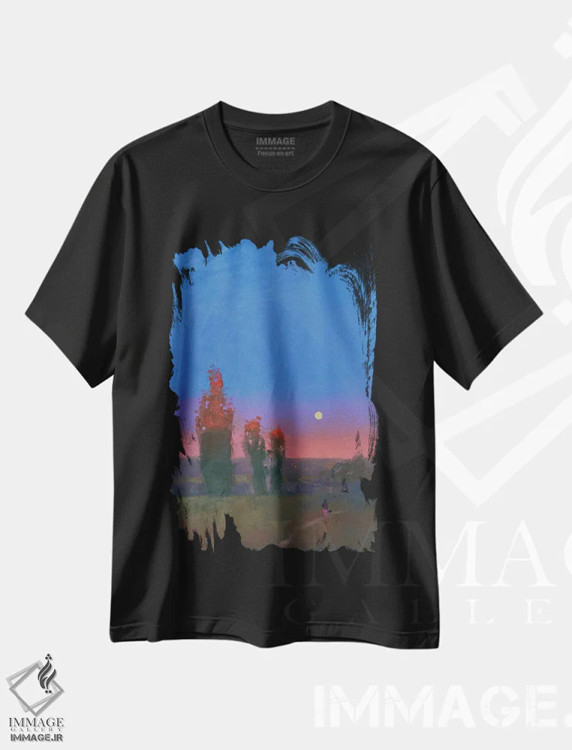 تیشرت مشکی طرح دار عصر، آبستره اثر اندریی کووالیک | فروشگاه ایماژ