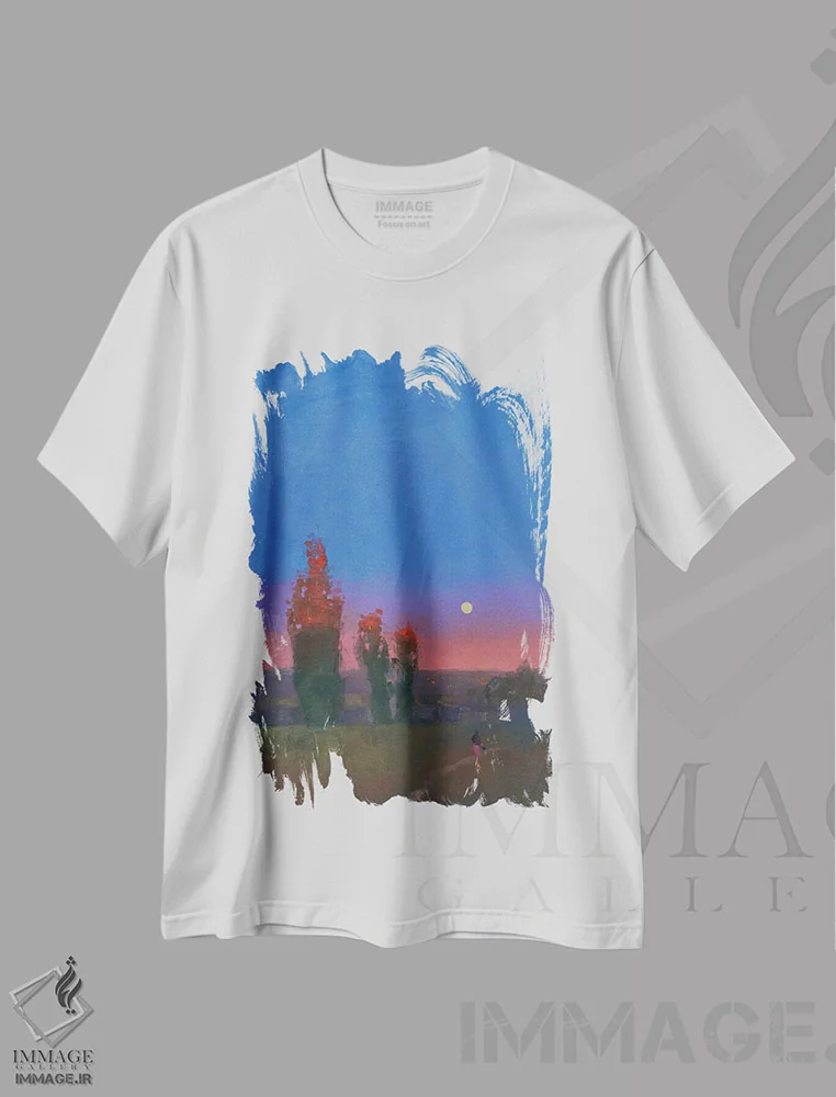 تیشرت سفید طرح دار عصر، آبستره اثر اندریی کووالیک | immage.ir