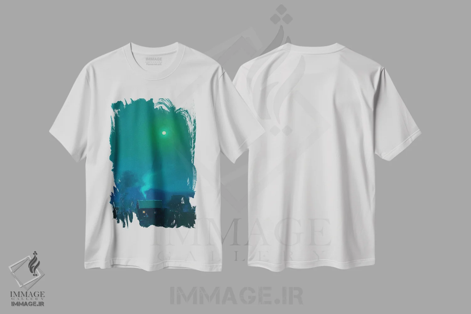 تیشرت سفید طرح دار شب مهتابی رمانتیک، دکور معاصر اثر اندریی کووالیک | immage.ir