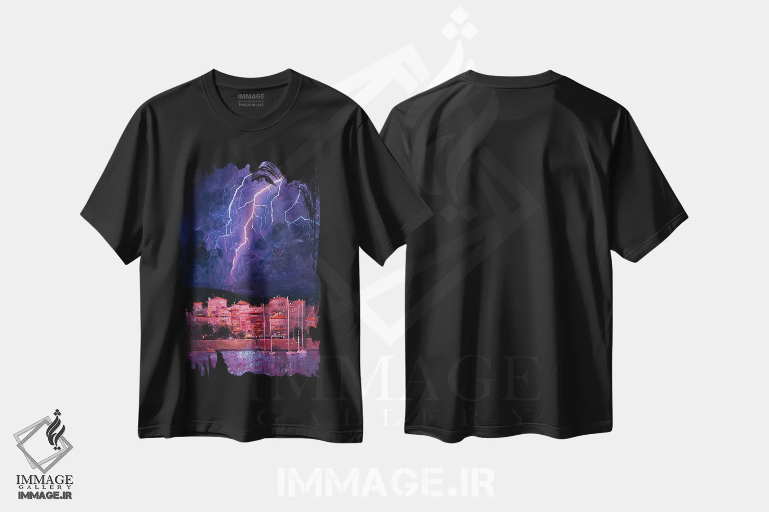 تیشرت مشکی طرح دار طوفان در یونان، دکور معاصر اثر اندریی کووالیک | immage.ir