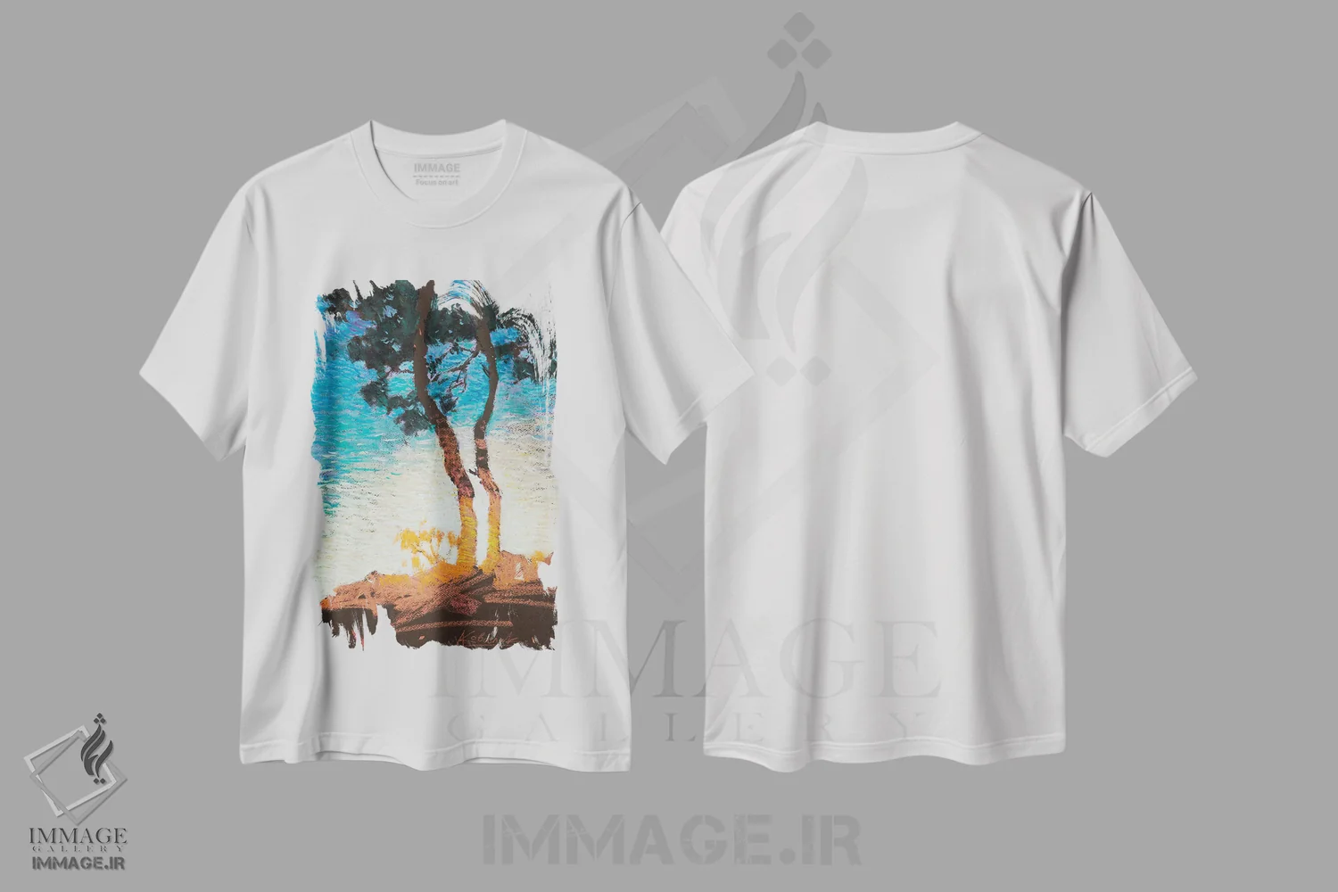تیشرت سفید طرح دار طرح آفتابی در ترکیه، آبستره اثر اندریی کووالیک | immage.ir