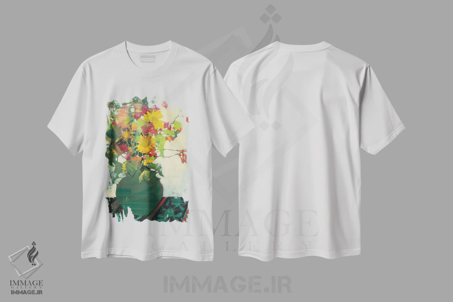 تیشرت سفید طرح دار گل های پاییزی، دکور معاصر اثر اندریی کووالیک | immage.ir