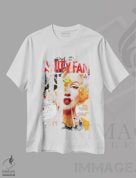 تیشرت سفید طرح دار مرلین مونرو ونتی فر، مدیوم اثر کارین ورمیر | فروشگاه ایماژ