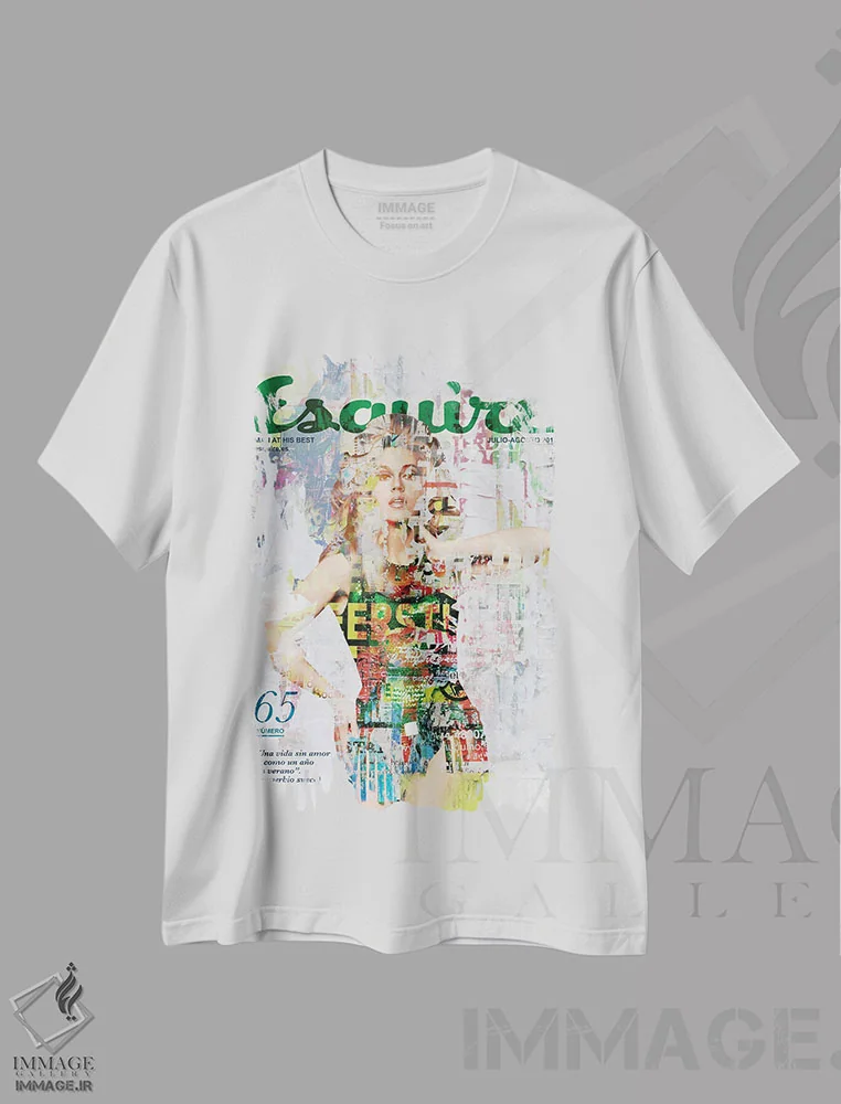 تیشرت سفید طرح دار جین فوندا اثر کارین ورمیر | immage.ir