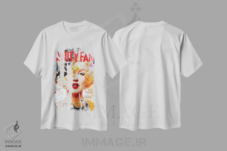 تیشرت سفید طرح دار مرلین مونرو ونتی فر، مدیوم اثر کارین ورمیر | فروشگاه ایماژ