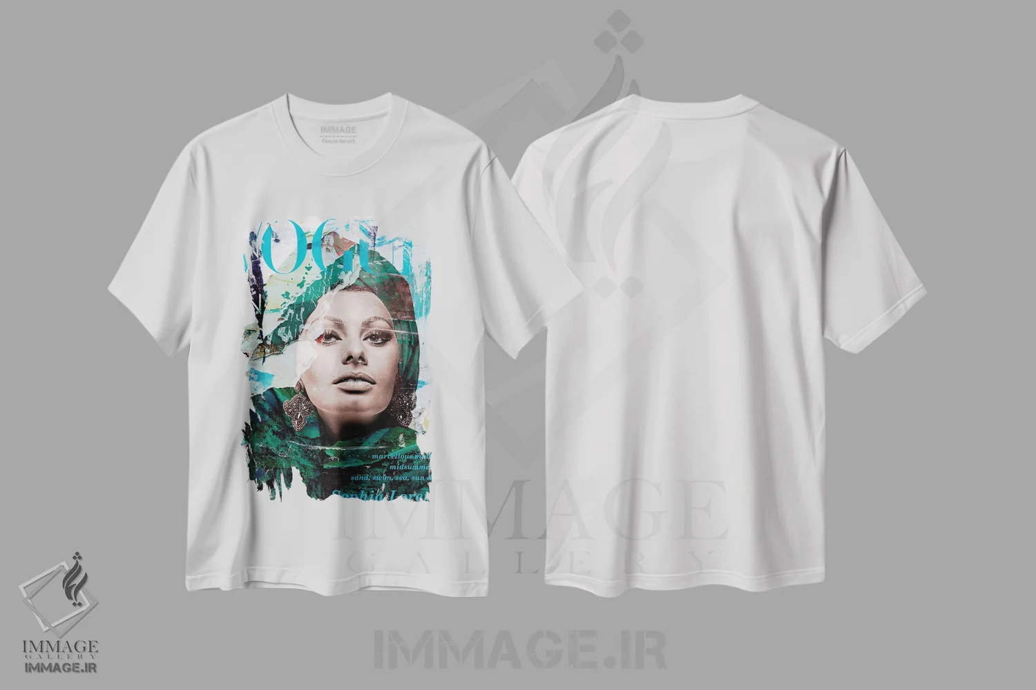 تیشرت سفید طرح دار سوفیا لورن، مدیوم اثر کارین ورمیر | immage.ir